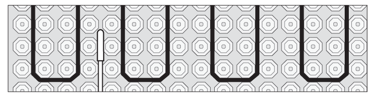 In-floor heat wire cable layout