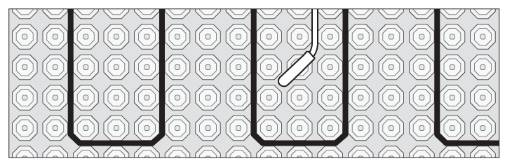 In-floor heat wire cable layout